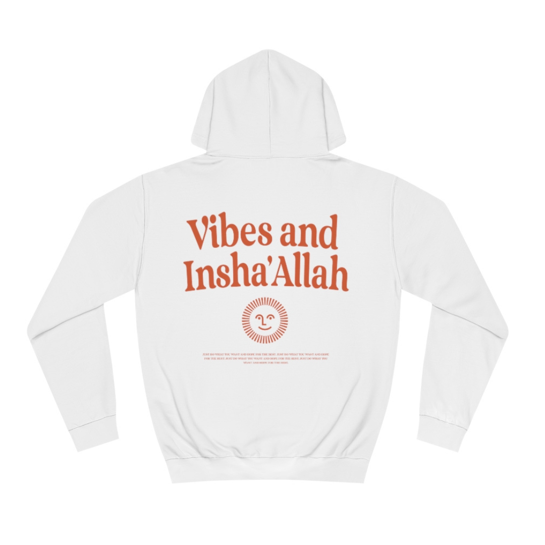 Vibes And Insha Allah Hoodie White