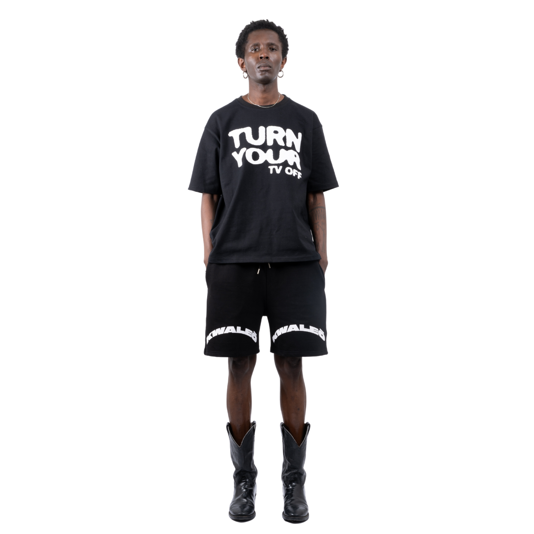 (Pre-Order - Shipping 2nd Week of Nov) Heavyweight Black T-Shirt - “Turn Your TV Off”