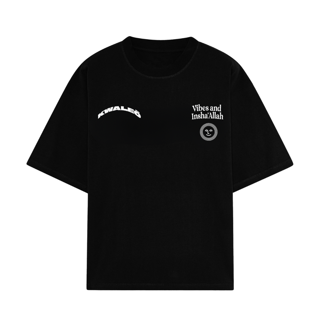 (Pre-Order - Shipping 2nd Week of Nov) Heavyweight Black T-Shirt “Vibes And Insha Allah”