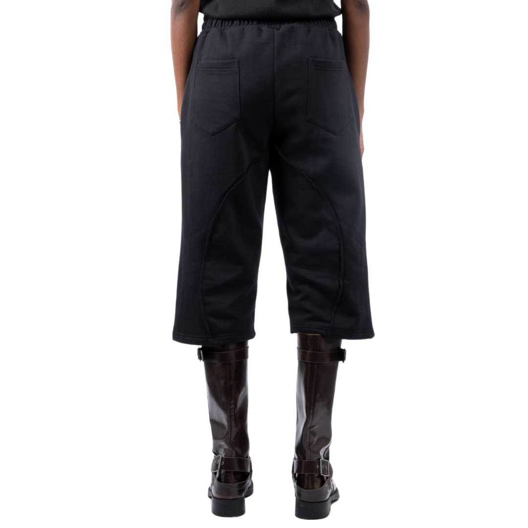 (Pre-Order - Shipping 2nd Week of September) Black Signature Embroidered Long Shorts