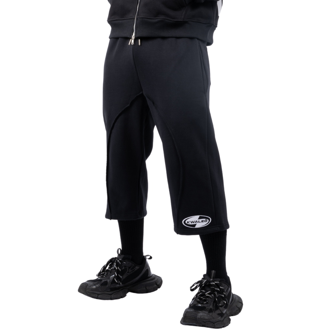 (Pre-Order - Shipping 2nd Week of September) Black Signature Embroidered Long Shorts