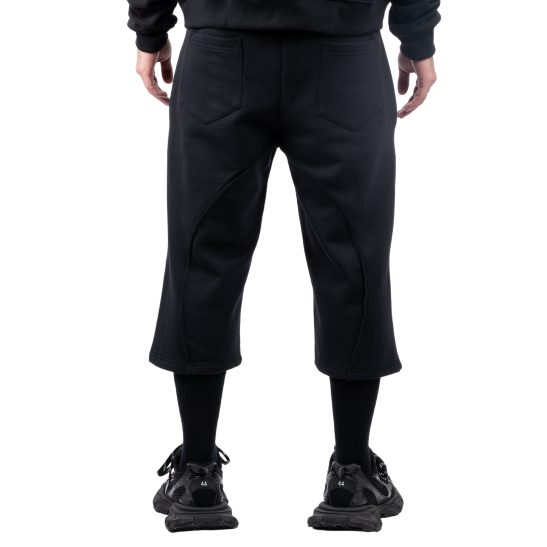 (Pre-Order - Shipping 2nd Week of September) Black Signature Embroidered Long Shorts
