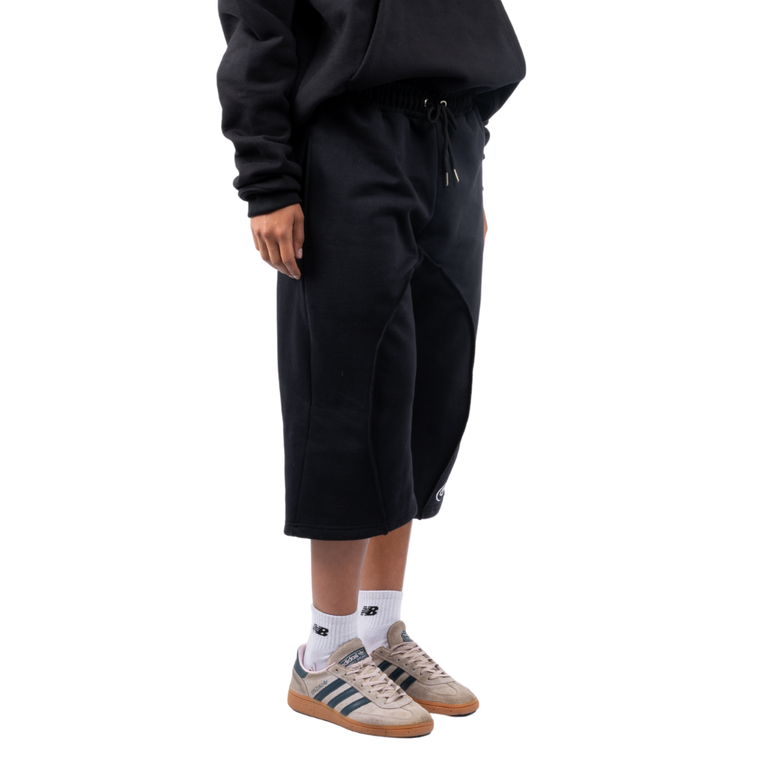 (Pre-Order - Shipping 2nd Week of September) Black Signature Embroidered Long Shorts