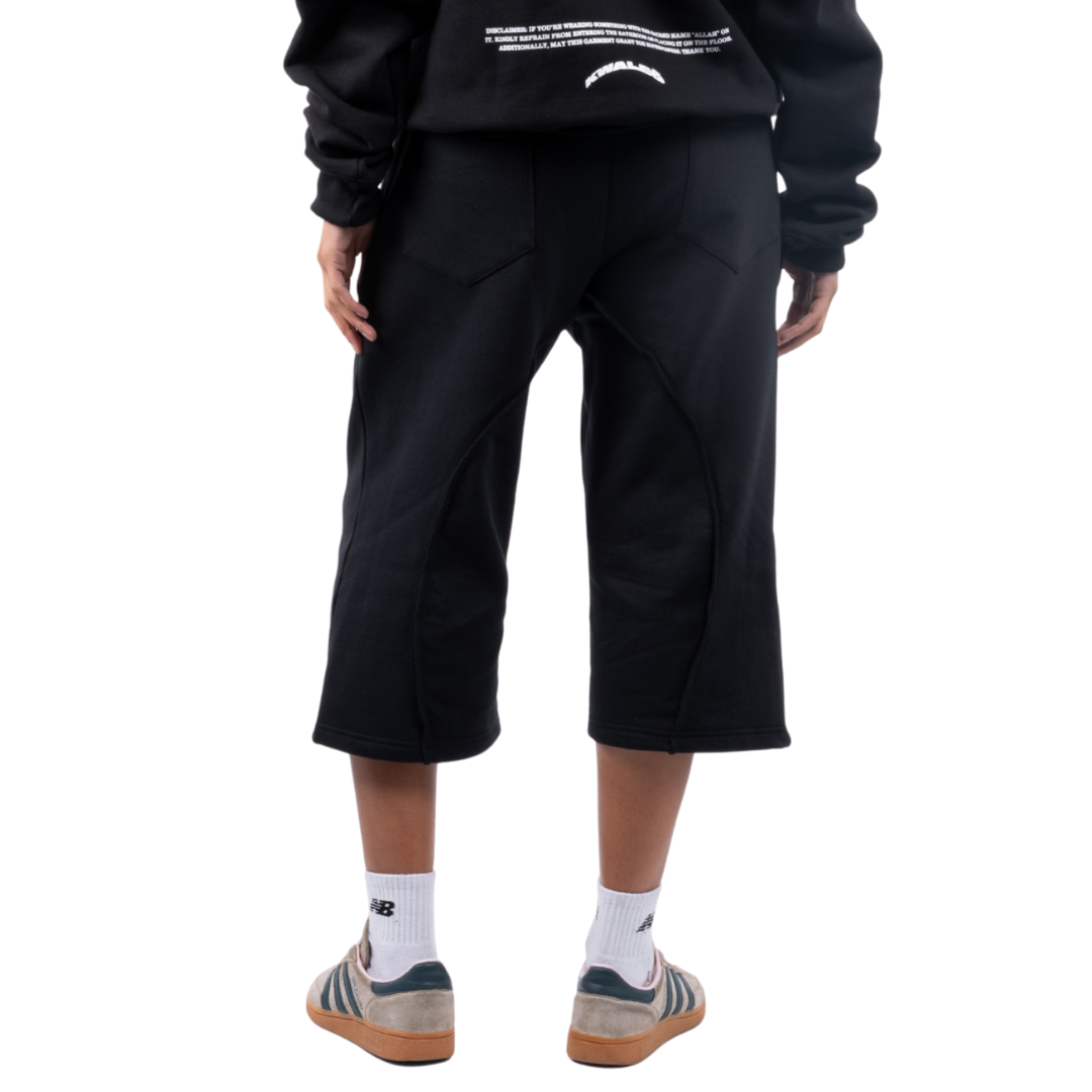 (Pre-Order - Shipping 2nd Week of September) Black Signature Embroidered Long Shorts