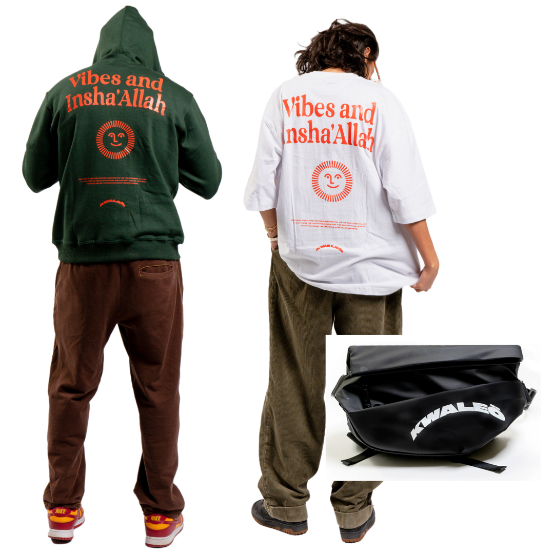 Vibes And Insha Allah Hoodie, tee & Bag Bundle