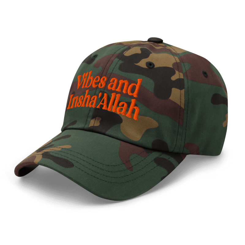 Vibes And Insha Allah unisex camouflage Cap