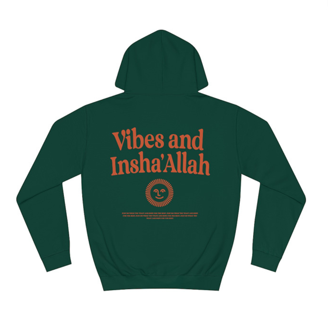 Vibes And Insha Allah Hoodie Green