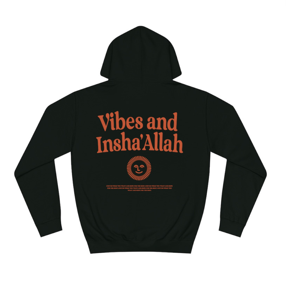 Vibes And Insha Allah Hoodie Black