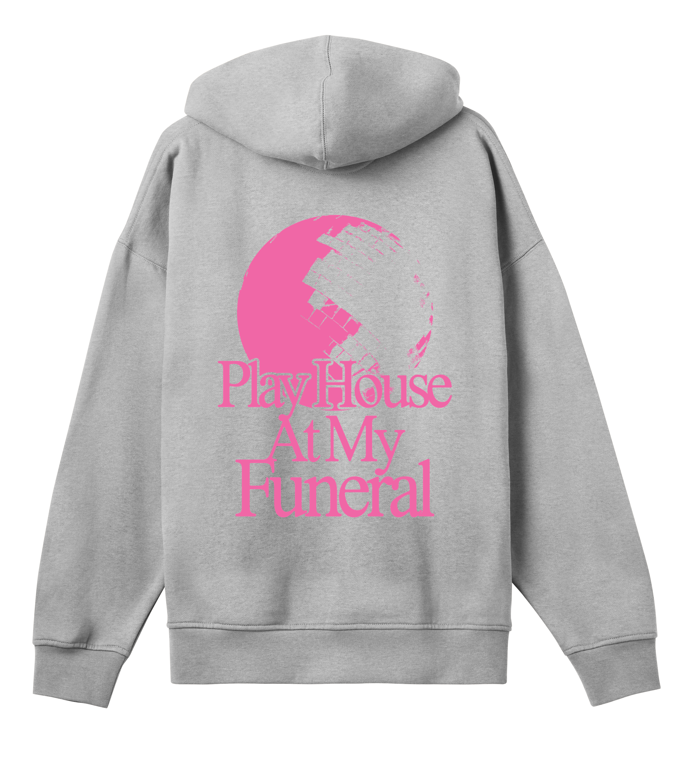 Play house at my funeral - Grey & pink boxy hoodie