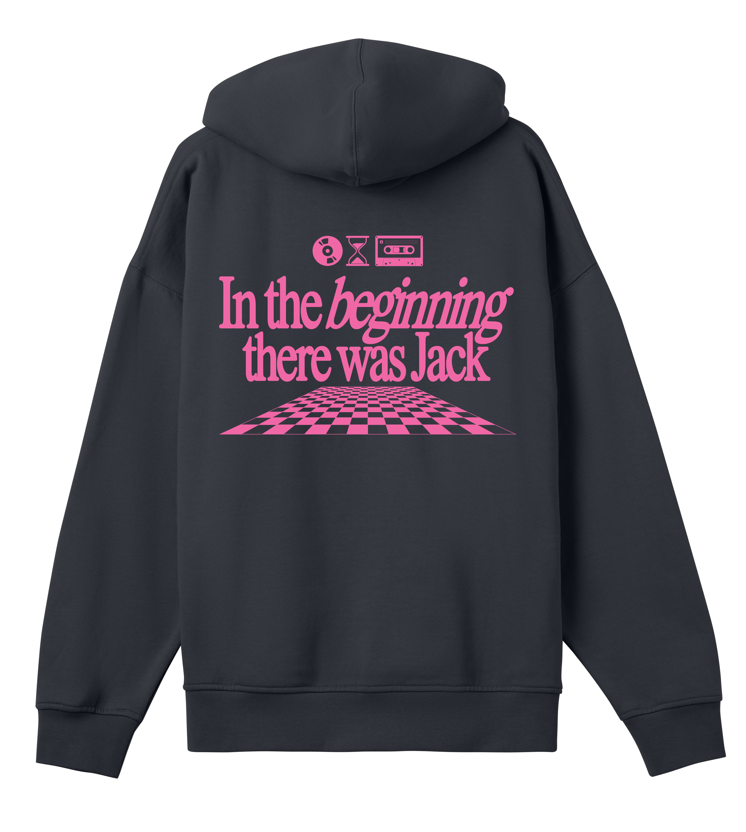 In the beginning there was Jack - Black & pink boxy hoodie