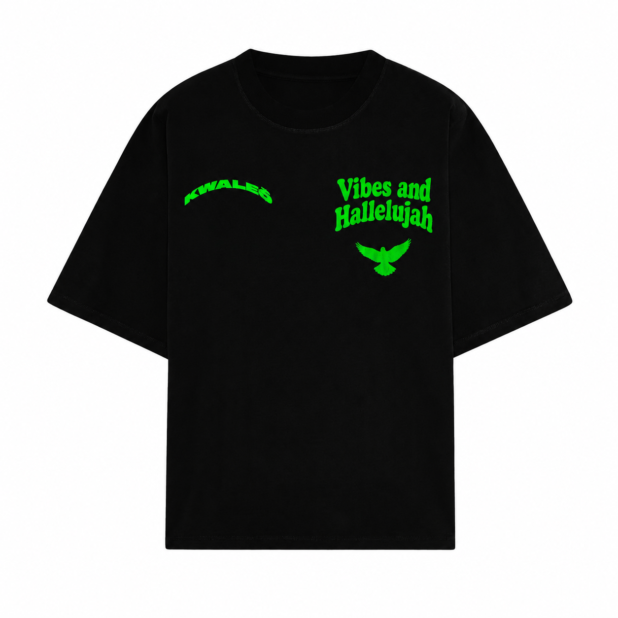 Heavyweight Black and yellow T-Shirt “Vibes And Alleluyah”