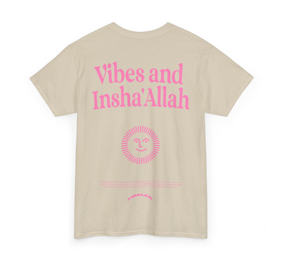 Vibes And Insha Allah Tshirt Cream