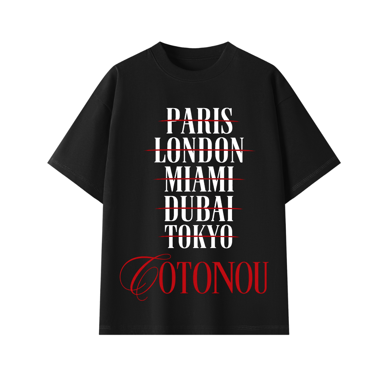 Cotonou Destination Tee - Premium Black Heavyweight Streetwear T-Shirt