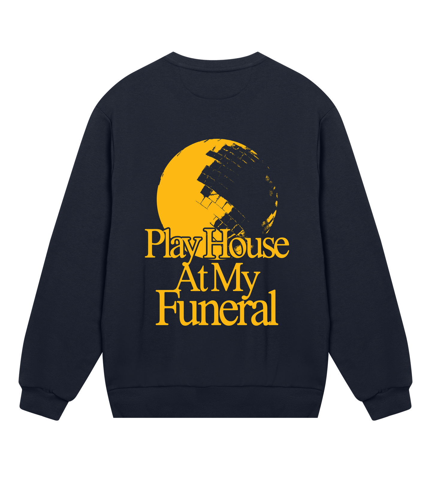 Play house at my funeral - Navy & yellow boxy sweatshirt