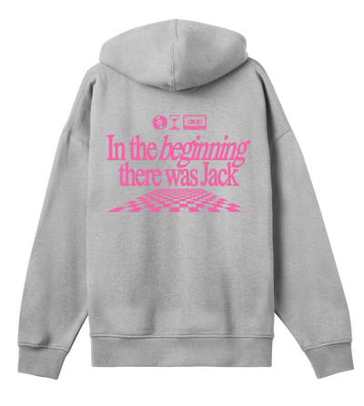 In the beginning there was Jack - Grey & pink boxy hoodie
