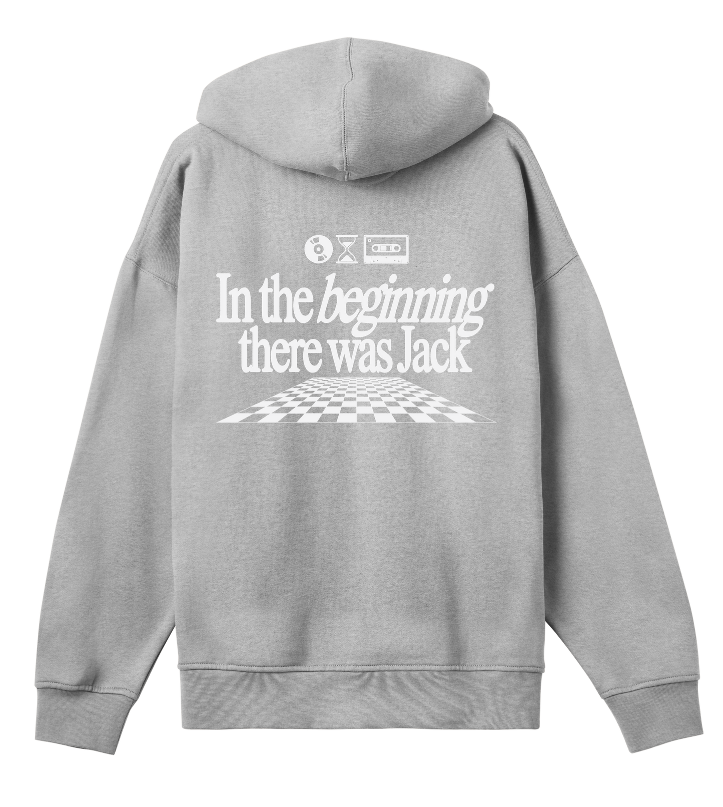 In the beginning there was Jack - Grey & white boxy hoodie