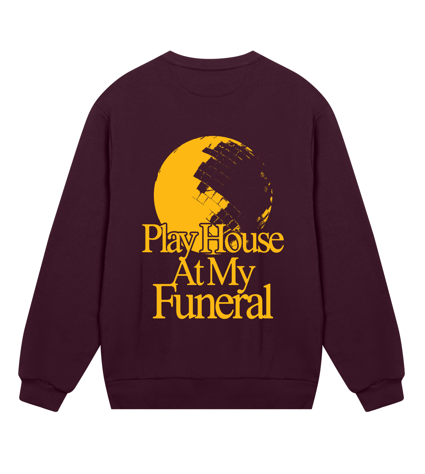 Play house at my funeral - Burgundy & yellow boxy sweatshirt