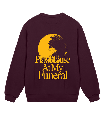 Play house at my funeral - Burgundy & yellow boxy sweatshirt