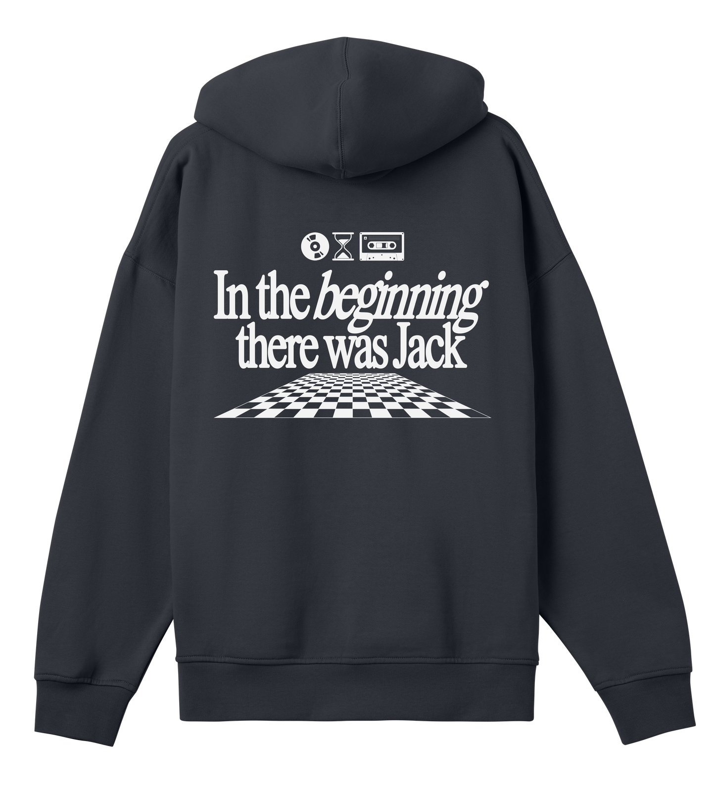In the beginning there was Jack - Black & white boxy hoodie