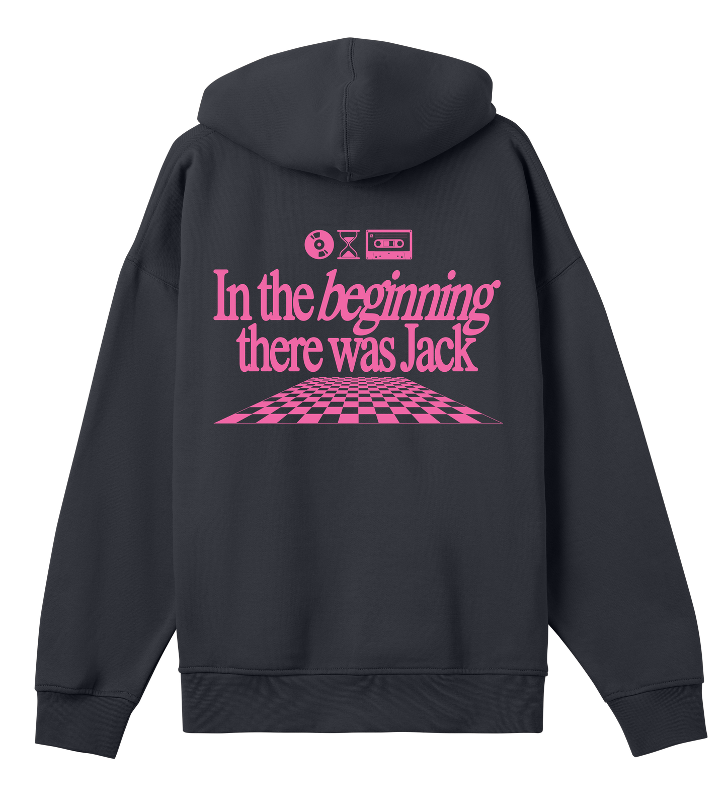 In the beginning there was Jack - Black & pink boxy hoodie