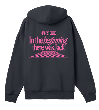In the beginning there was Jack - Black & pink boxy hoodie