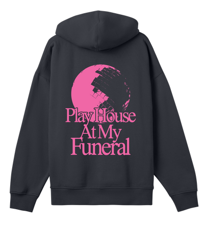 Play house at my funeral - Black & pink boxy hoodie