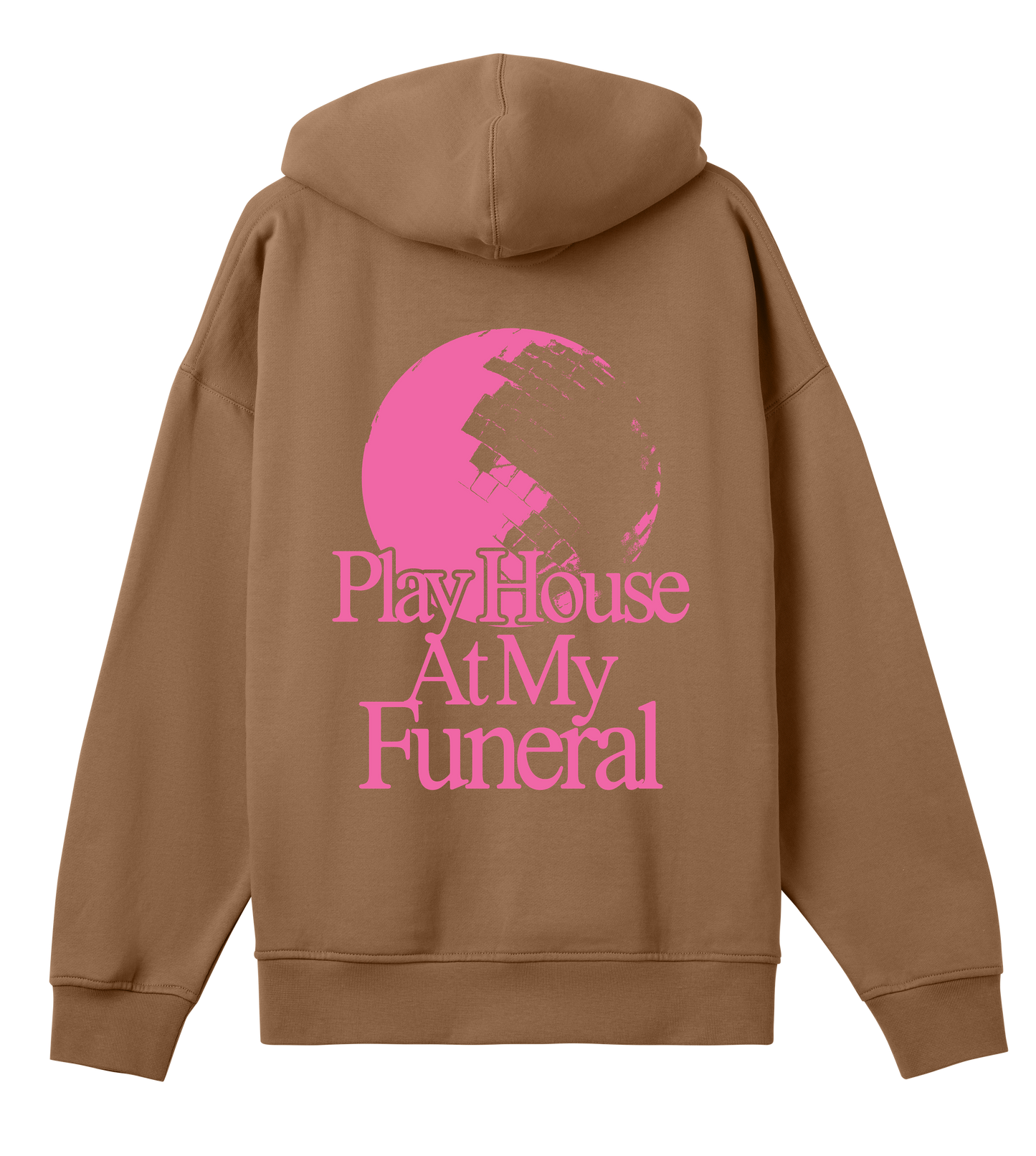Play house at my funeral - Brown & pink boxy hoodie